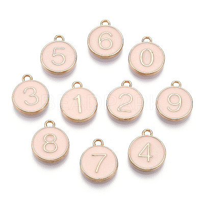 Light Gold Plated Alloy Enamel Charms ENAM-T010-04G-1