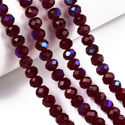 Electroplate Glass Beads Strands EGLA-A034-T6mm-L21-1