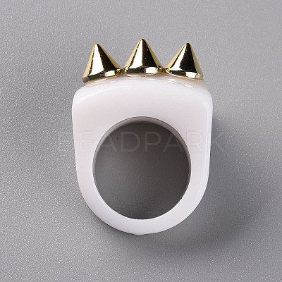 Opaque Acrylic Finger Rings RJEW-T010-12-1