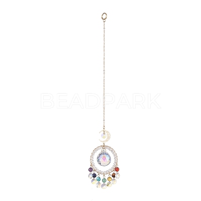 Natural Gemstone Bead Pendant Decorations HJEW-TA00014-1