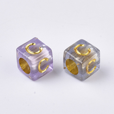 Transparent Plated Acrylic Beads MACR-S299-053-1