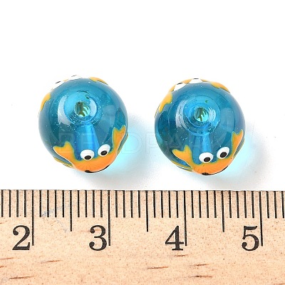 Ocean Theme Handmade Glass Enamel Beads LAMP-D304-02I-1