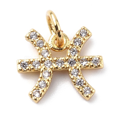 Brass Micro Pave Cubic Zirconia Charms ZIRC-F131-16G-12-1