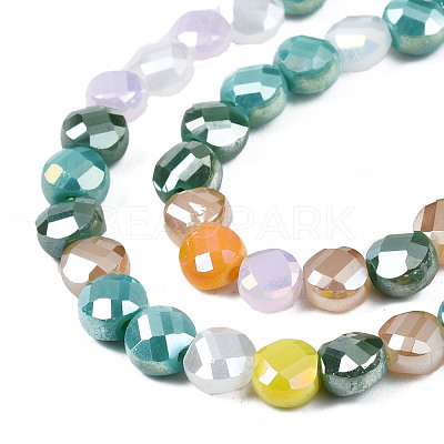 Electroplate Opaque Glass Beads Strands EGLA-S174-30-1
