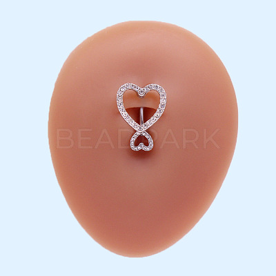 316L Surgical Stainless Steel Micro Pave Cubic Zirconia Top Down Belly Rings FS-WG959C5-01-1