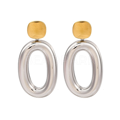 304 Stainless Steel Dangle Stud Earrings EJEW-K296-02GP-08-1