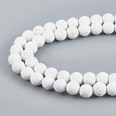 Synthetic Lava Rock Beads Strands G-S247-8mm-08-1-1