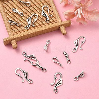 Tibetan Style Alloy Hook and Eye Clasps PALLOY-YW0003-25-1