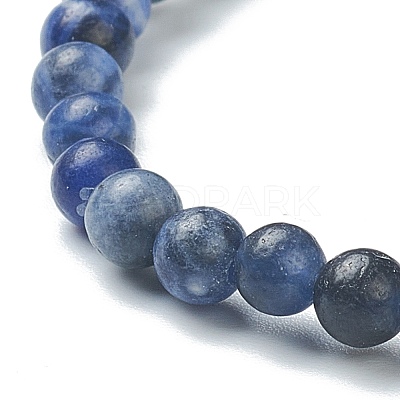 Natural Sodalite Beaded Stretch Bracelets BJEW-A117-A-36-1