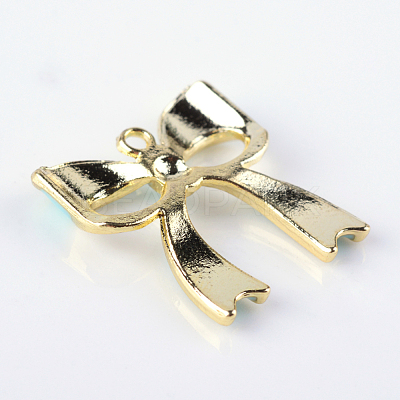Bowknot Alloy Enamel Pendants X-ENAM-Q033-22B-1