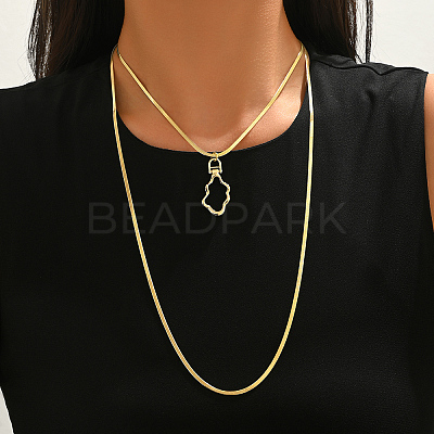 304 Stainless Steel Hollow Cloud Pendant Double Layer Necklaces for Women AM4395-1