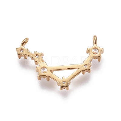 Brass Micro Pave Cubic Zirconia Pendants ZIRC-F099-20G-02-1