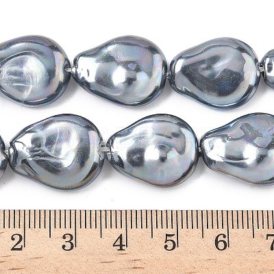 Electroplate Opaque Glass Imitation Pearl Strands EGLA-D302-02A-1