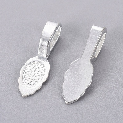 Tibetan Style Alloy Glue-on Flat Pad Bails K0P9R021-1