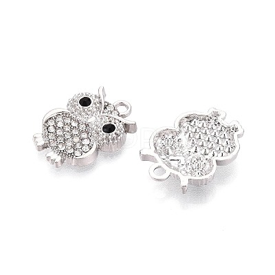 Rack Plating Alloy and Rhinestone Pendants PALLOY-T092-19P-1