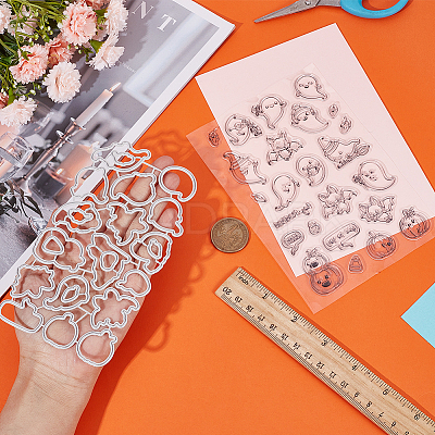 1Pc Halloween Theme PVC Plastic Clear Stamps DIY-CP0008-83-1