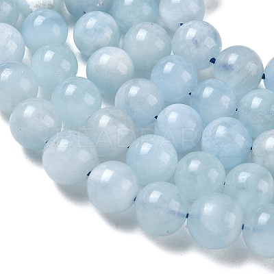 Natural Aquamarine Beads Strands G-D327-C03-8MM-01A-1