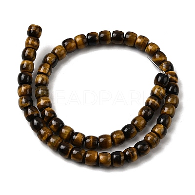 Natural Tiger Eye Beads Strands G-A275-C01-7x8mm-1