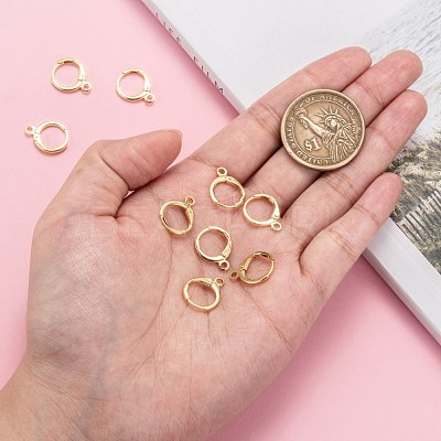 Brass Huggie Hoop Earring Findings KK-L179-04G-1