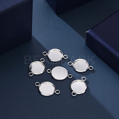 201 Stainless Steel Cabochon Connector Settings X-STAS-F191-15S-D-1