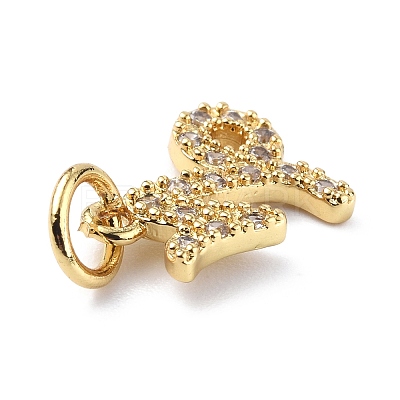 Brass Micro Pave Cubic Zirconia Charms ZIRC-F131-16G-03-1