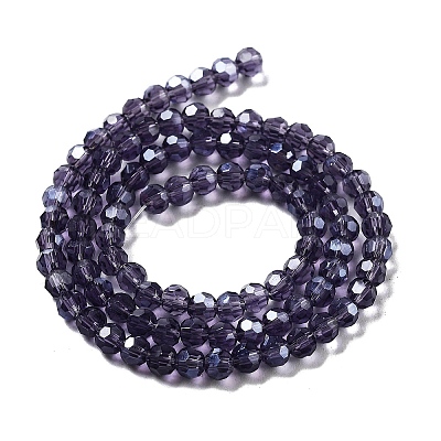 Electroplate Transparent Glass Beads Strands EGLA-A035-T4mm-A15-1