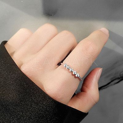 925 Sterling Silver Open Cuff Rings RJEW-P091-01A-S-1