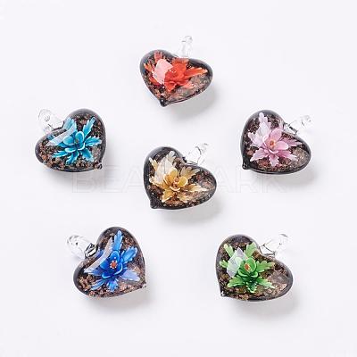 Handmade Lampwork Pendants LAMP-F009-09-1