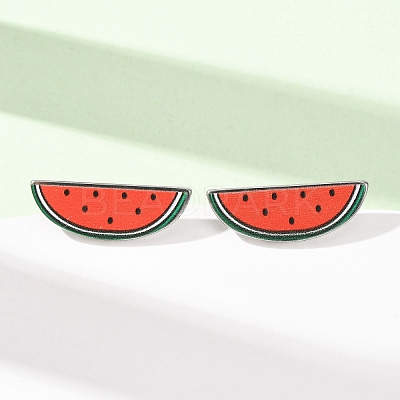 Printed 304 Stainless Steel Stud Earrings EJEW-Z171-02P-1