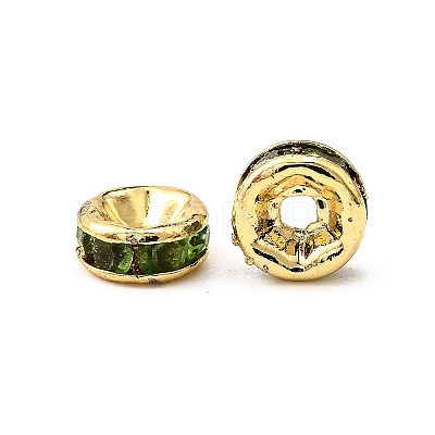 Brass Grade A Rhinestone Spacer Beads RSB036NF-10G-1