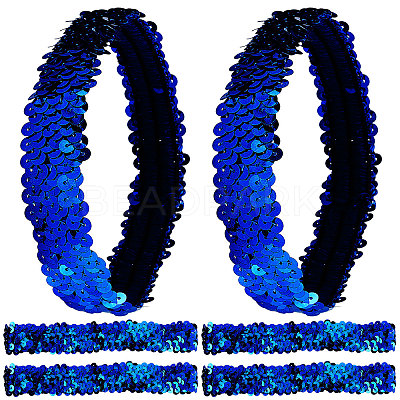 12Pcs Yarn & Rubber Elastic Headbands OHAR-GF0001-10B-1