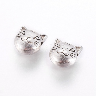 Tibetan Style Alloy Kitten Beads X-TIBEP-GC178-AS-NR-1
