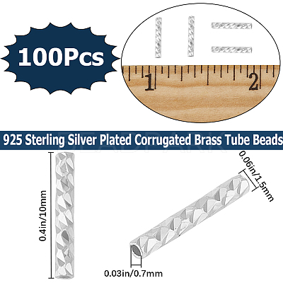 100Pcs Corrugated Brass Tube Beads KK-CN0002-88-1