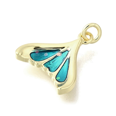 Brass Enamel Charms KK-U072-09G-1