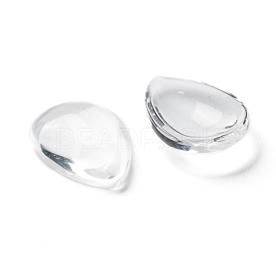 Transparent Teardrop Glass Cabochons GGLA-R024-18x13-1