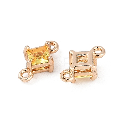 Brass Pave Glass Rhombus Links Connector Charms X1-GLAA-Q088-001D-1