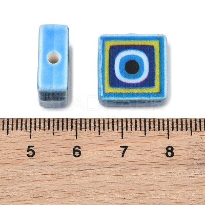 Printed Handmade Porcelain Beads PORC-G016-04N-1