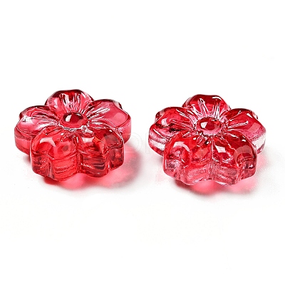 Spray Painted Transparent Glass Beads GLAA-F119-01-1