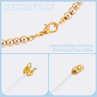 200Pcs Rack Plating Brass Bead Tips FIND-UN0016-30A-1