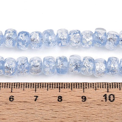 Luminous Handmade Silver Foil Glass Beads Strands FOIL-N029-02B-07-1