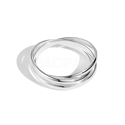 925 Sterling Silver Triple Criss Cross Finger Ring for Women RJEW-M164-04-1
