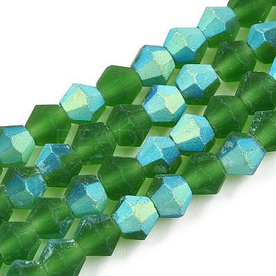 Imitate Austrian Crystal Bicone Frosted Glass Beads Strands GLAA-F029-TM2mm-A25-1