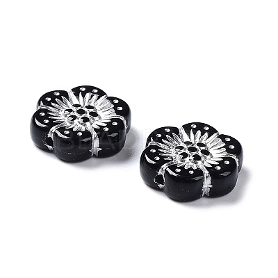 Black Opaque Acrylic Beads OACR-G016-32B-1