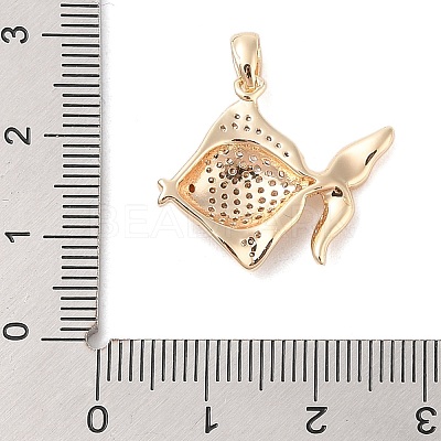 Brass Micro Pave Clear Cubic Zirconia Pendants KK-S388-10G-1