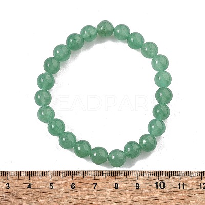 Natural Green Aventurine Round Bead Stretch Bracelets BJEW-L593-A07-1