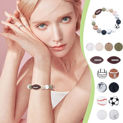 68Pcs 14 Styles Food Grade Eco-Friendly Silicone Beads SIL-GA0001-24B-1