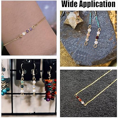28Pcs 7 Styles Natural Gemstone Connector Charms HJEW-YW00201-1