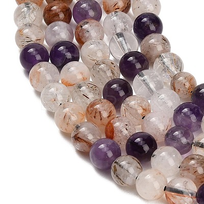 Natural Black Gold Rutilated Quartz Beads Strands GG-CBAC678-A02-6mm-1