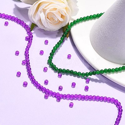 Mixed Crackle Glass Bead Strands GGC4mm-1