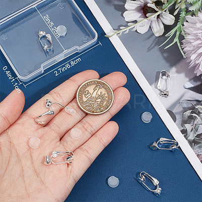 10Pcs 304 Stainless Steel Clip-on Earring Converters Findings FIND-BBC0003-27-1